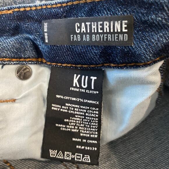 Women’s Kut from the Kloth High Rise Catherine Fab AB Boyfriend Jeans Size 0x27 - Picture 4 of 6
